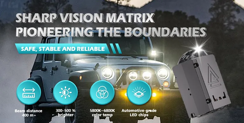 IATF-16949 1.8 Inch 30W 1200lm Matrix Bi LED Projector Lens Light Triple-Direct Spot Lens Auto Matrix LED Module LED Headlight