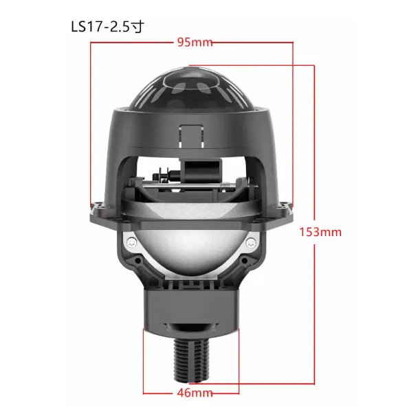 IATF-16949 2.5inch HD Bi-LED Projector Headlight Installation Universal Aluminum New 12V 5800K Double Reflectors LED Projector
