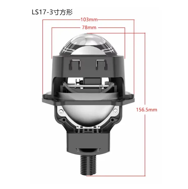 IATF-16949 3.0inch Square Type Bi-LED Projector Headlight Installation Universal Aluminum New 12V 5800K Double Reflectors LED Projector