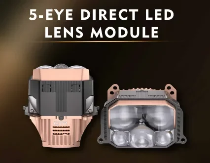 Premium 55W/85W 5 Eyes Direct LED LENS Module Double Reflective Cups Bifocal Lens Projector Car Led Headlight for Retrofit