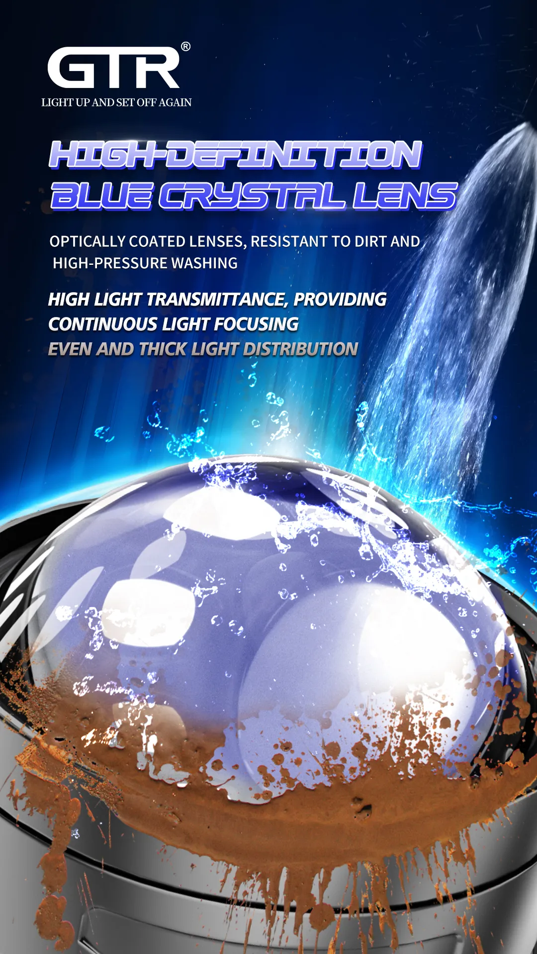 35W/43W High-Lo Beam 3 Inch Borosilicate Glass HD Lens Projector Car Front Bumper Grille Led Fog Driving Lights Fog Lamp with Bracket