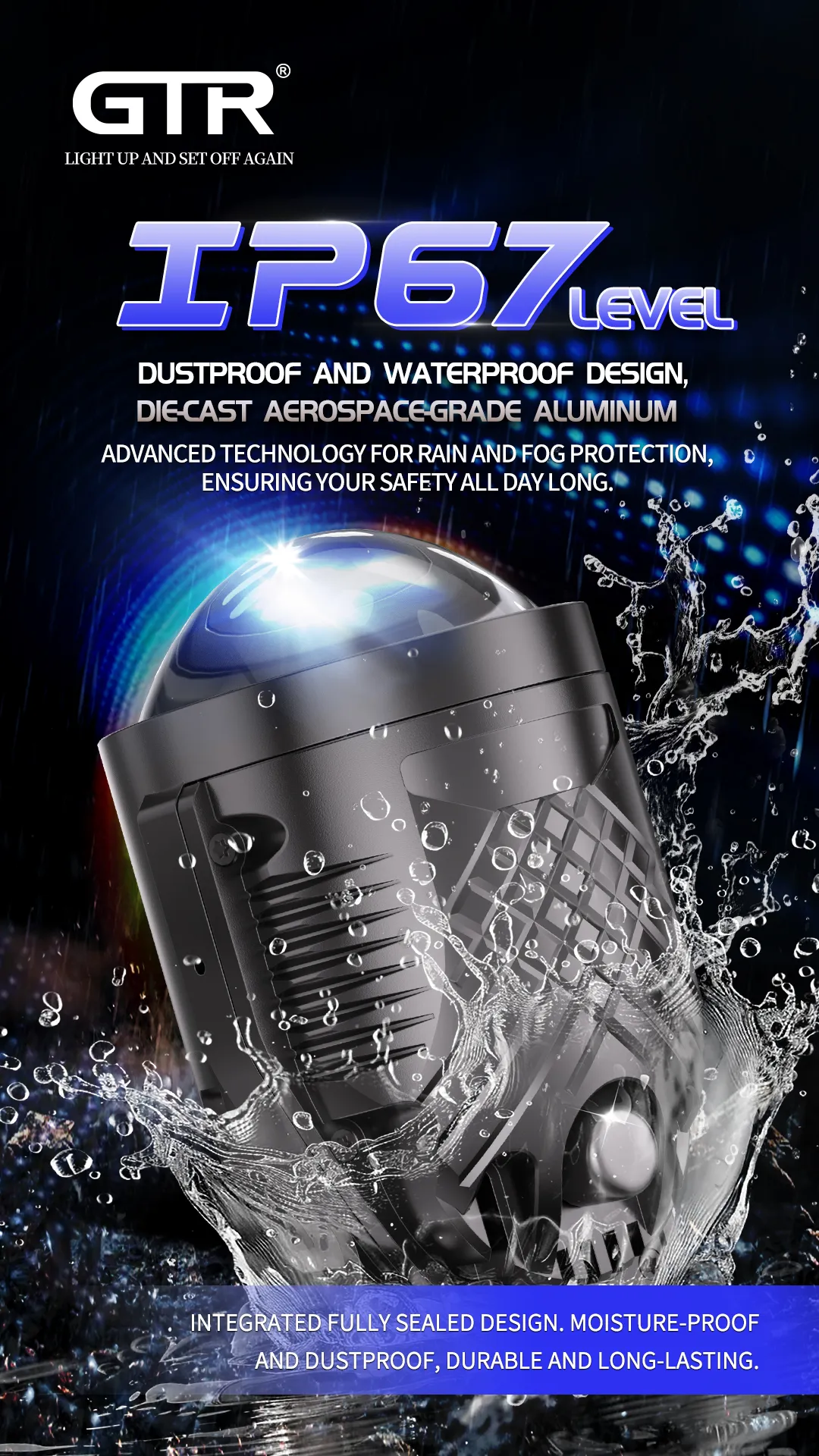 35W/43W High-Lo Beam 3 Inch Borosilicate Glass HD Lens Projector Car Front Bumper Grille Led Fog Driving Lights Fog Lamp with Bracket