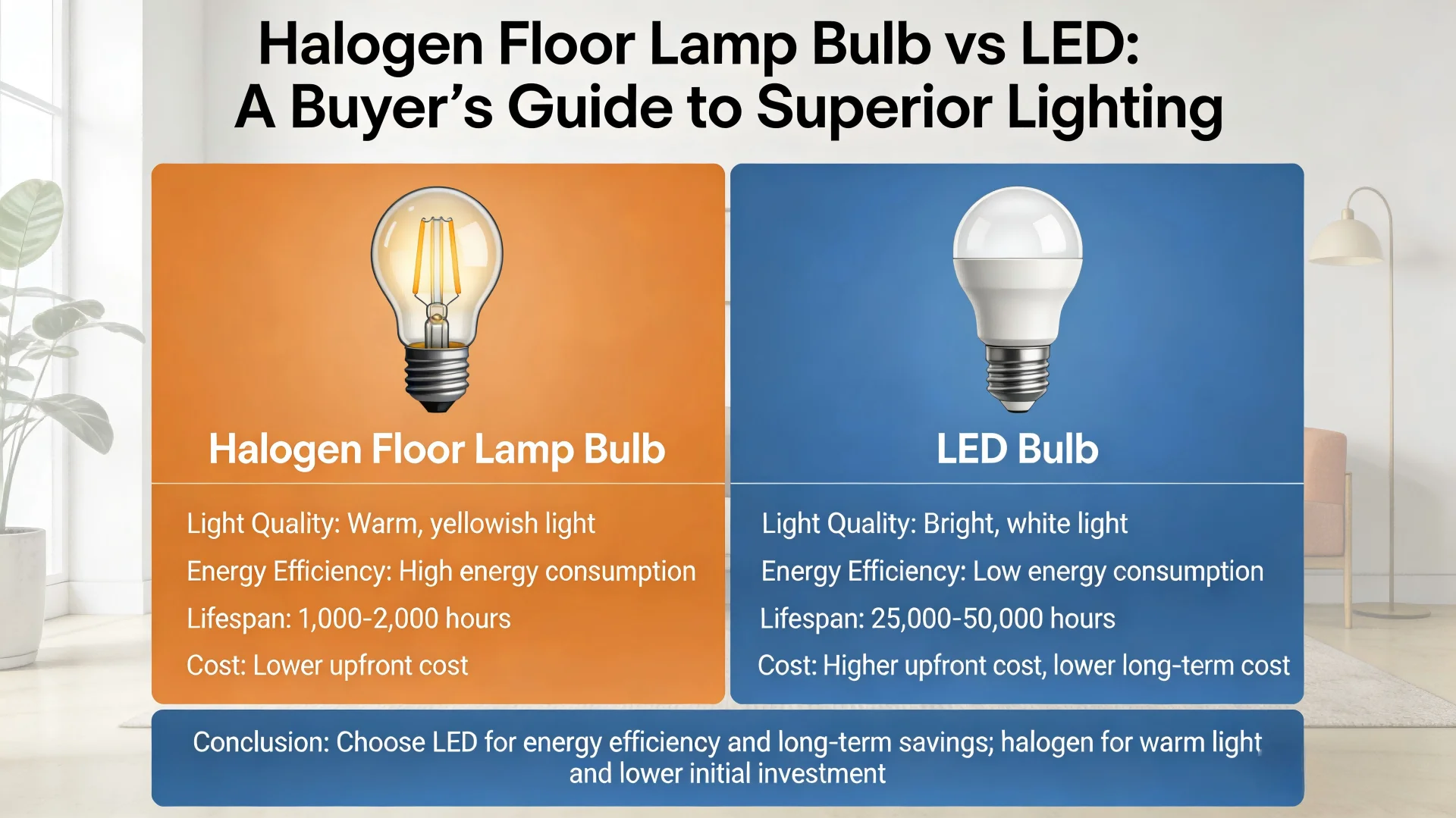 Halogen Floor Lamp Bulb vs LED: A Buyer’s Guide to Superior Lighting ...