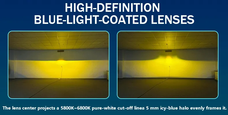 Premium 3 Inch Triple Colors 55/65w Popular Bi LED Projector Headlights Fog Lamp for Honda Toyota 6000K Three Color