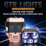 Premium 55W/85W 5 Eyes Direct LED LENS Module Double Reflective Cups Bifocal Lens Projector Car Led Headlight for Retrofit - Thumbnail