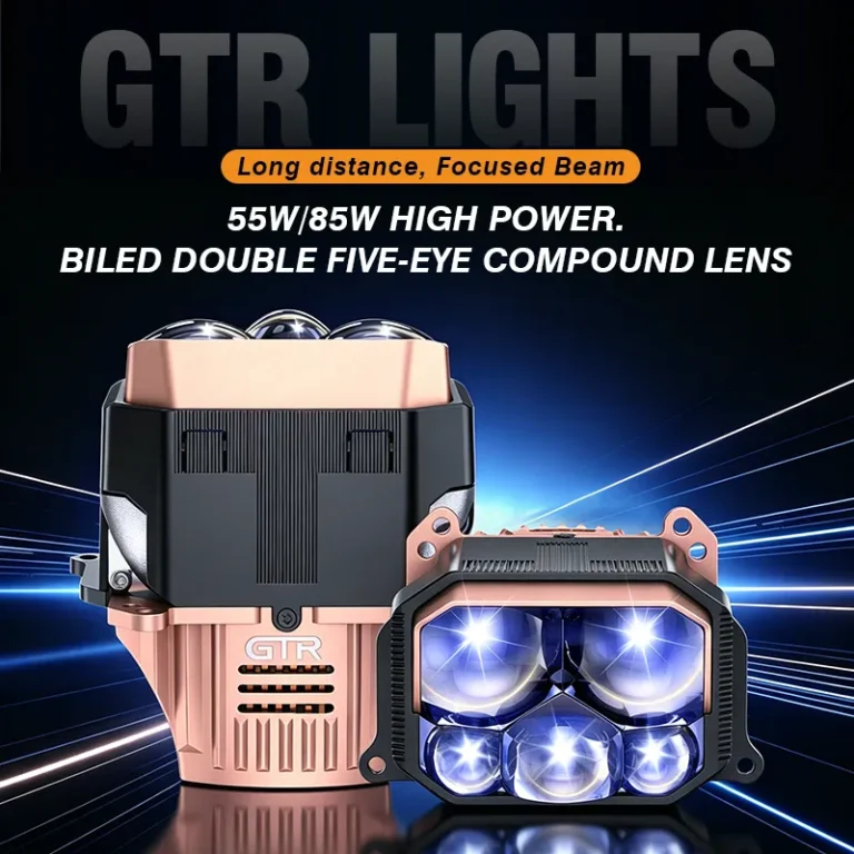 Premium 55W/85W 5 Eyes Direct LED LENS Module Double Reflective Cups Bifocal Lens Projector Car Led Headlight for Retrofit