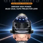 Premium 55W/65W Biled Projector Double Reflective Cups Bifocal Lens Projector Car Led Headlight for Retrofit - Thumbnail