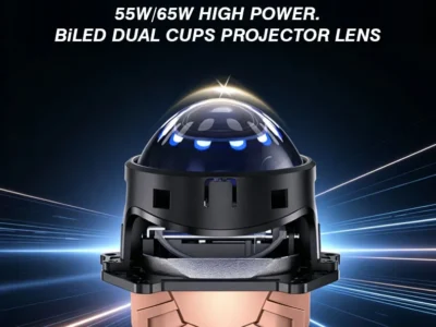 Premium 55W/65W Biled Projector Double Reflective Cups Bifocal Lens Projector Car Led Headlight for Retrofit