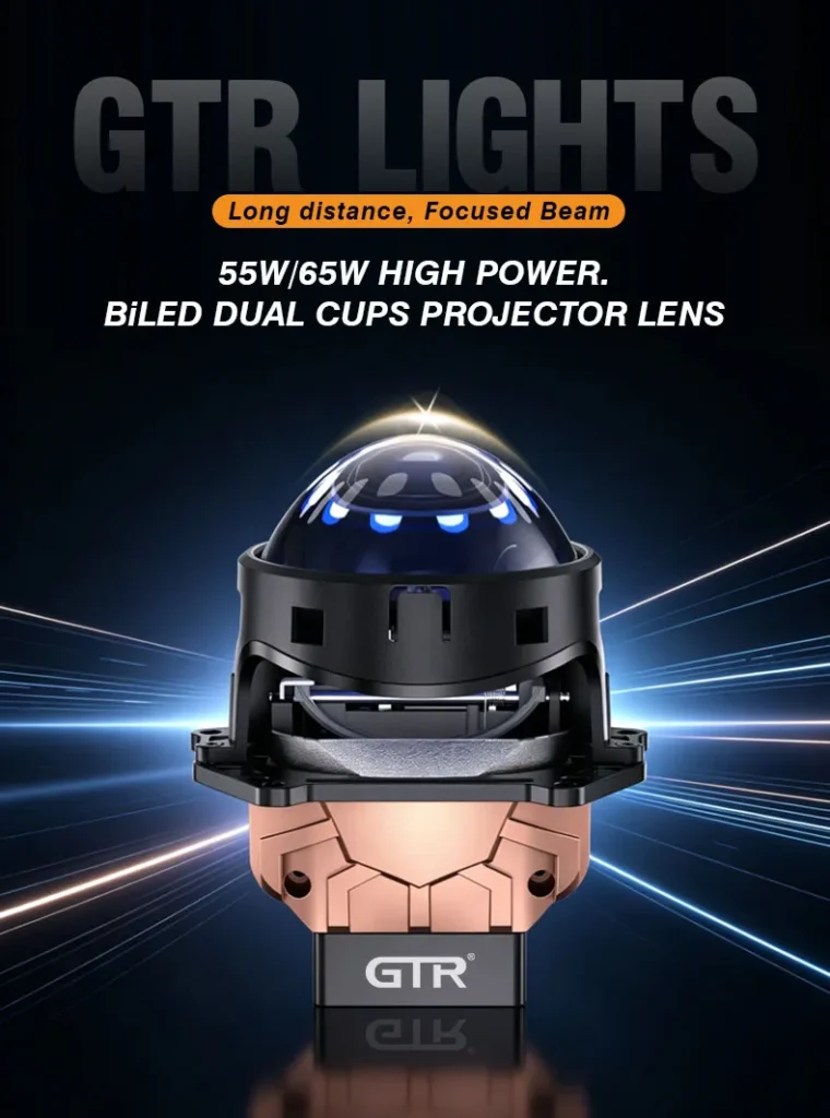 Premium 55W/65W Biled Projector Double Reflective Cups Bifocal Lens Projector Car Led Headlight for Retrofit